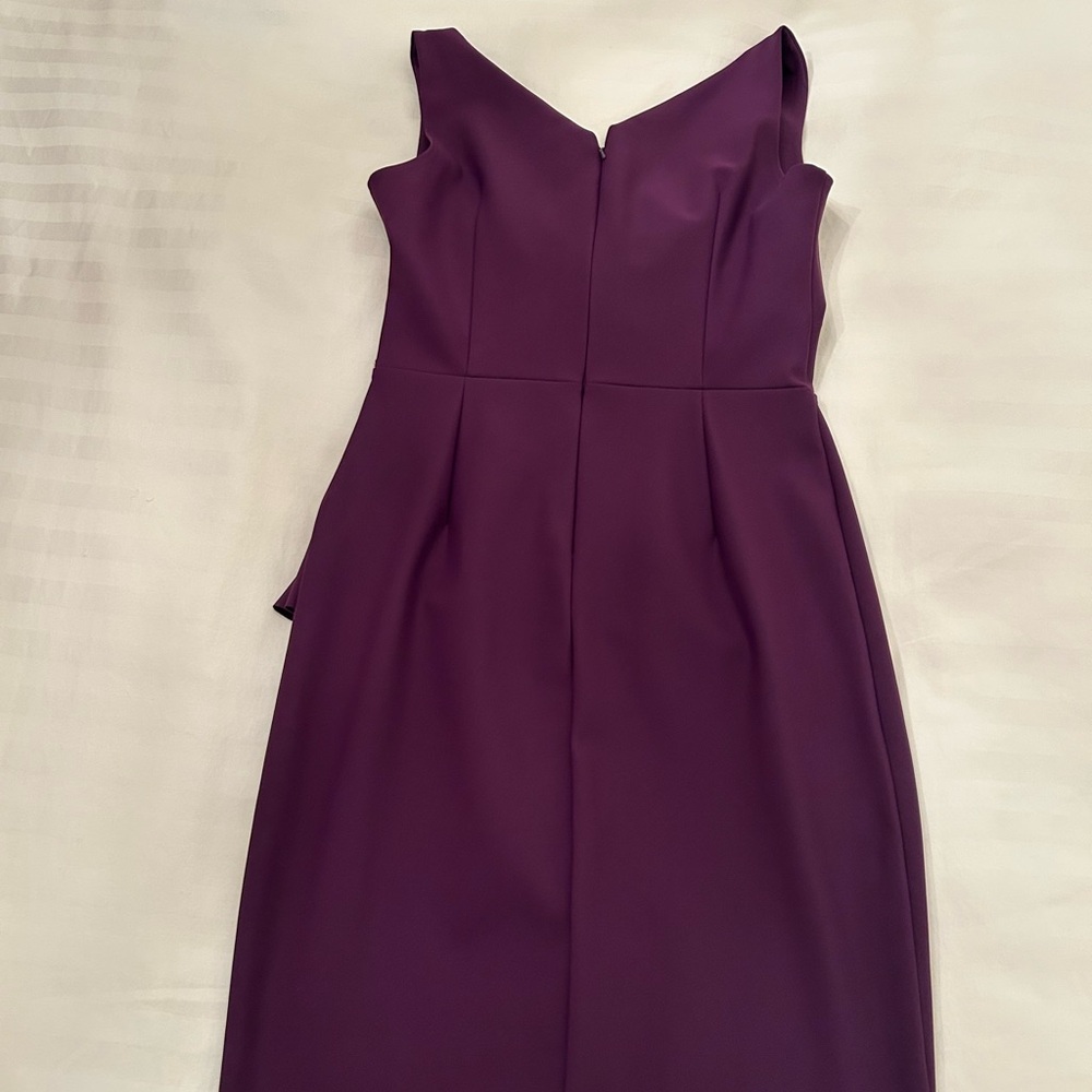 Alex Evenings Dress Rich Purple Faux Wrap, Ruched Size 10 - Picture 12 of 13
